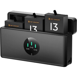 شارژر گوپرو13 به همراه 3عدد باتری K&F CONCEPT Hero 13