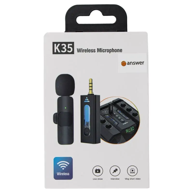 Answer-K35-1-Wirreless-Microphone-01 میکروفون بی سیم یقه ای انسر Answer K35-1 Wirreless Microphone - Image 1