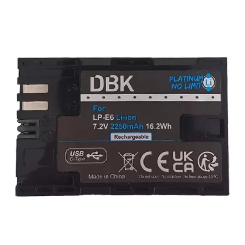 DBK-Canon-LP-E6-BatteryDBK-Canon-LP-E6-Battery باتری دوربین کانن قابل شارژ DBK Canon LP-E6 Battery - Image 1