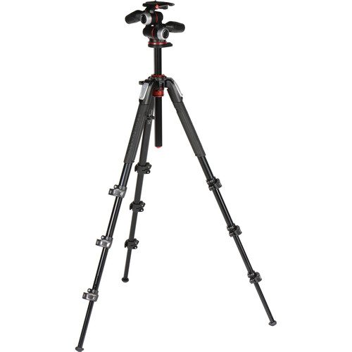 Manfrotto-MK190XPRO4-3W-Aluminum-Tripod-with-3-Way-PanTilt-Head-01 سه پایه عکاسی مانفرتو Manfrotto MK190XPRO4-3W Aluminum Tripod with 3-Way Pan/Tilt Head - Image 1