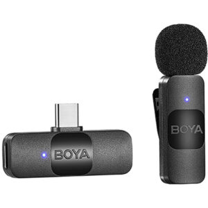 BOYA BY V10 Ultracompact Wireless Microphone System with USB C Connector for Mobile Devices