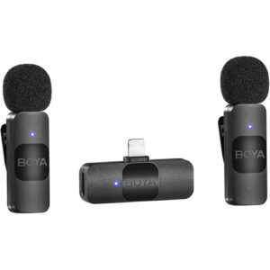 BOYA BY V2 Ultracompact 2 Person Wireless Microphone System with Lightning Connector for iOS Devices