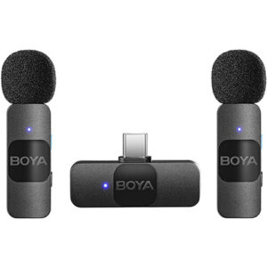 BOYA BY V20 Ultracompact 2 Person Wireless Microphone System with USB C Connector for Mobile Devices 01