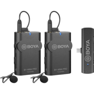 BOYA BY WM4 PRO K6 Two Person Digital Wireless Omni Lavalier Microphone System for USB C Devices