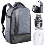 Camera Backpack Professional DSLR Camera Bag Waterprrof Photography Bag for DSLR Cameras 15 inch with Laptop 4 Black Grey