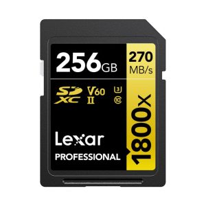 Lexar 256GB Professional 1800x UHS II SDXC Memory Card GOLD Series 02