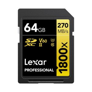 Lexar 64GB Professional 1800x UHS II SDXC Memory Card GOLD Series 01