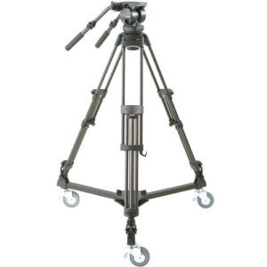 Libec LX10 Studio Two Stage Aluminum Tripod System and H65B Head with Dual Pan Handles and Spreader Dolly 01