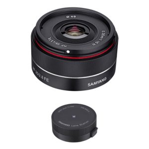 Samyang AF 35mm f2.8 FE Lens with Lens Station Kit for Sony E 01