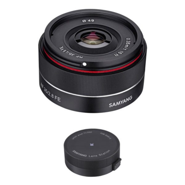Samyang AF 35mm f2.8 FE Lens with Lens Station Kit for Sony E 01