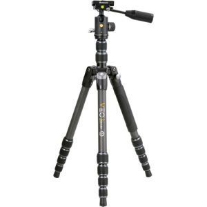 Vanguard VEO 3T 265HCBP Carbon Fiber 4 in 1 Travel Tripod with VEO 2 BP 120T BallPan Head and Bluetooth Remote 01
